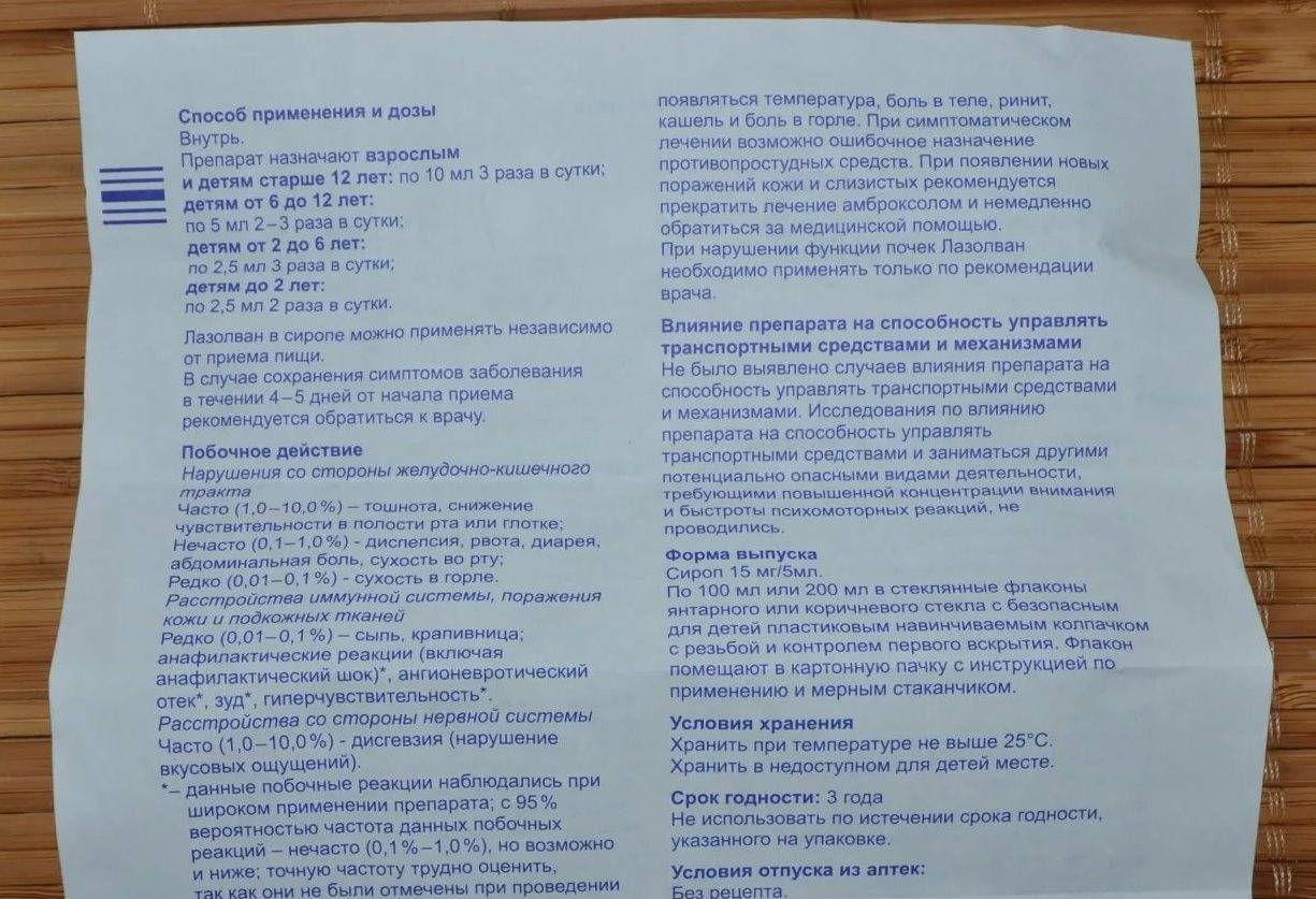 Сироп лазолван для детей: отзывы и инструкция по применению