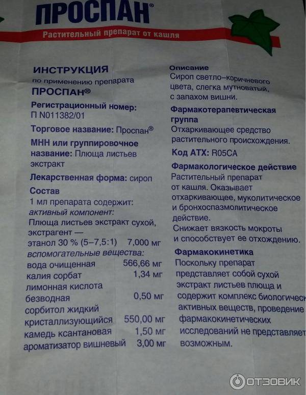 Помогает ли препарат «проспан» от сухого кашля? особенности применения сиропа проспан при кашле