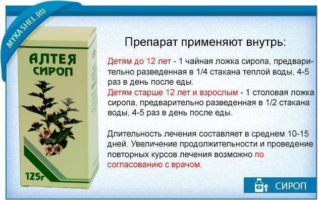 Сироп алтея от кашля: инструкция по применению