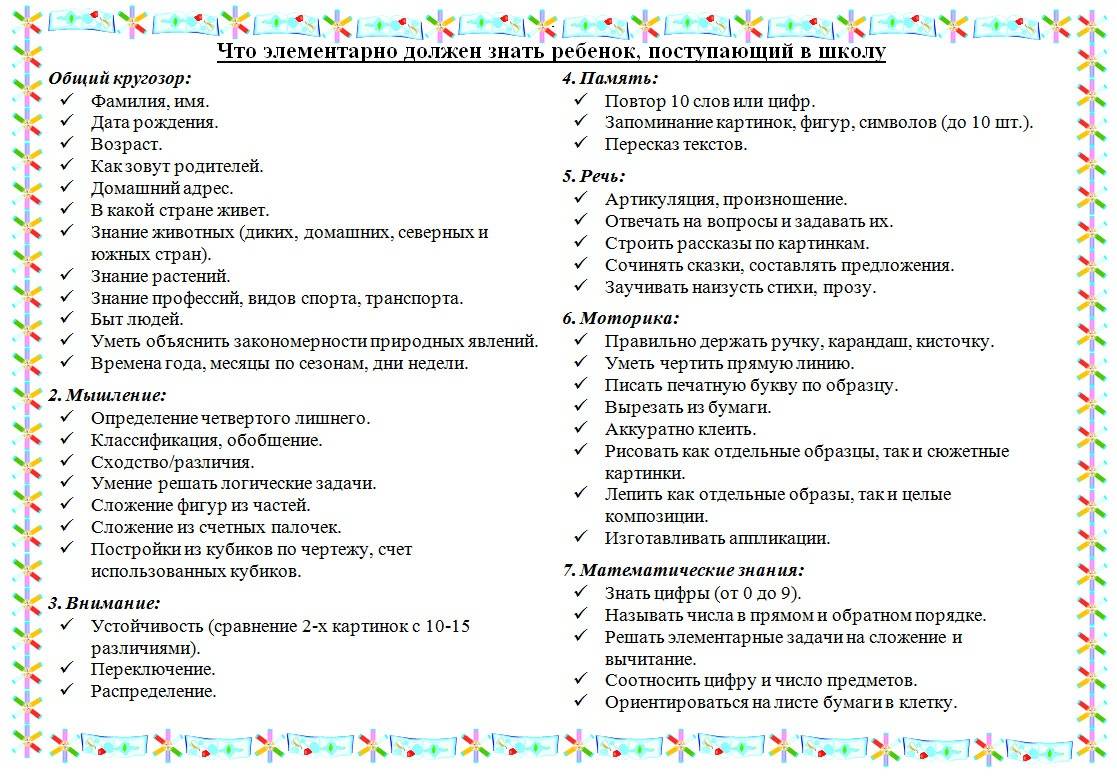 Что должен уметь ребенок к 1 классу - статьи о развитии детей