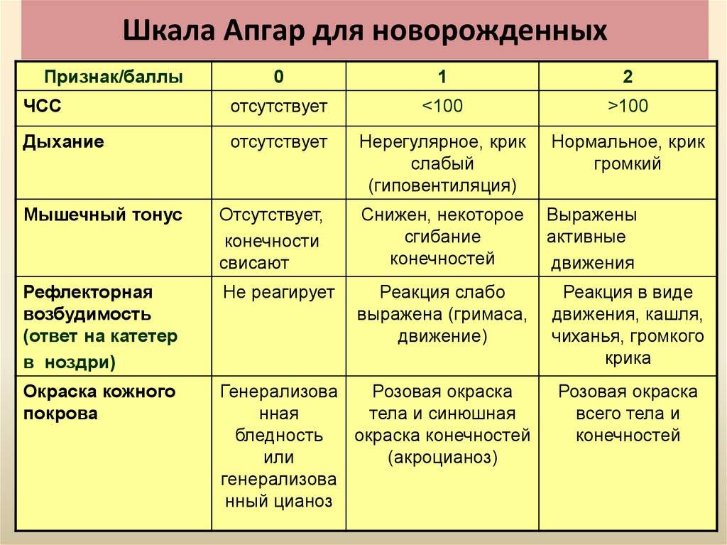 Шкала апгар: 8/8, 9/9, 7/8 баллов и др.