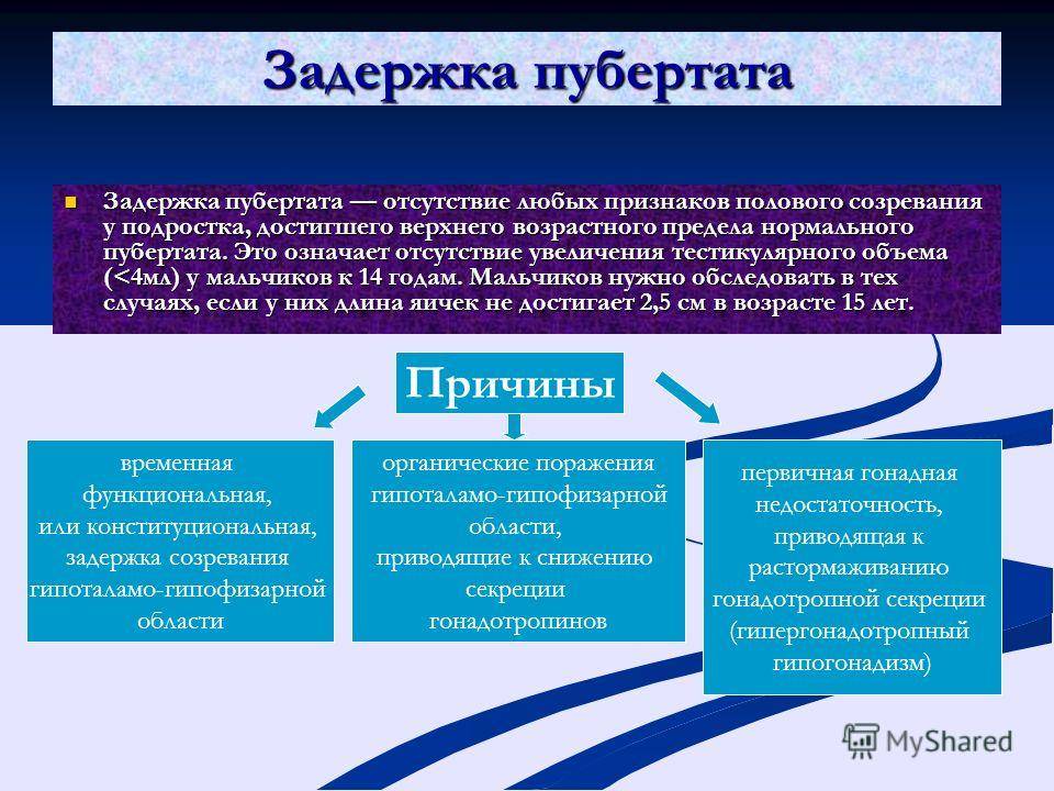 Причины и лечение задержки полового созревания (развития) у девушек и юношей