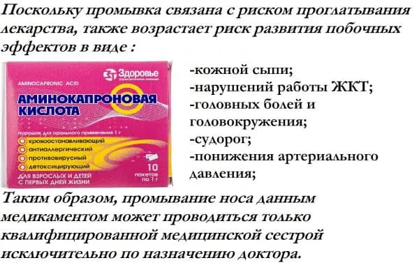 Аминокапроновая кислота при насморке детям: инструкция по применению