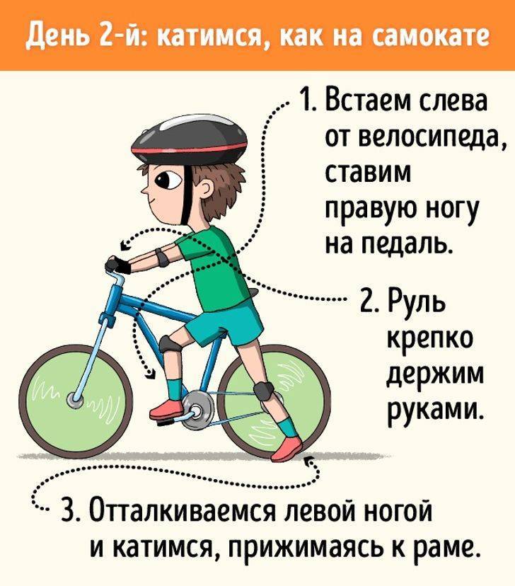 Как научить ребенка кататься на двухколесном велосипеде