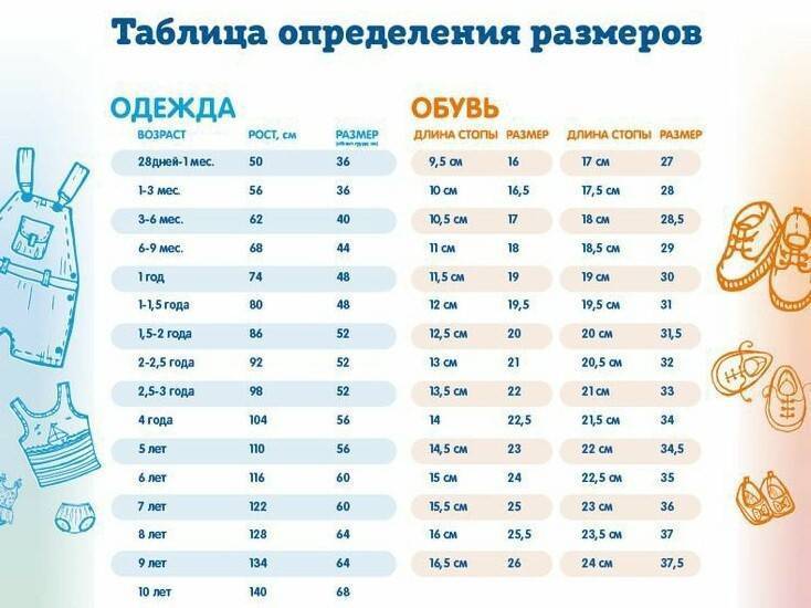 Размеры новорожденных по месяцам: таблицы