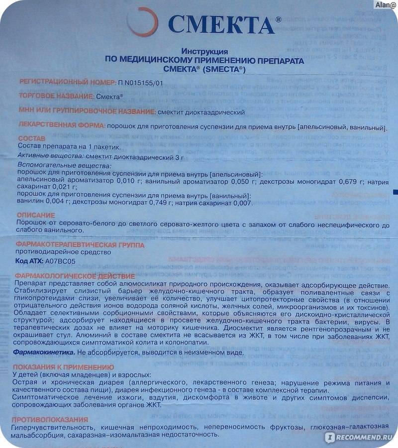Смекта инструкция по применению детям, показания, дозировка, длительность приема