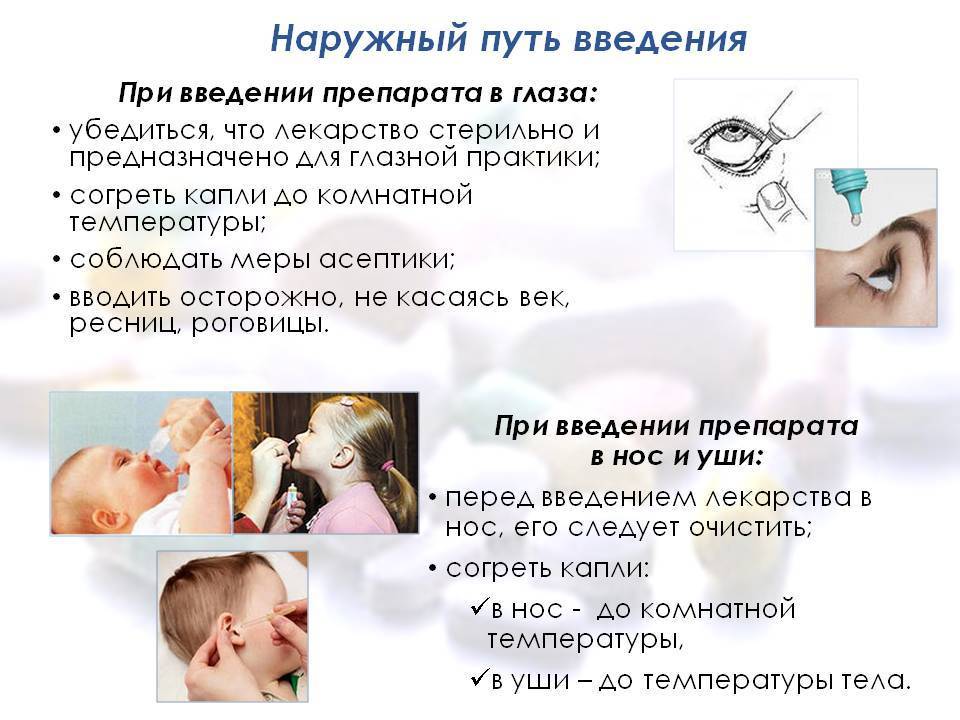 Закапывание капель в нос, глаза и уши: алгоритм