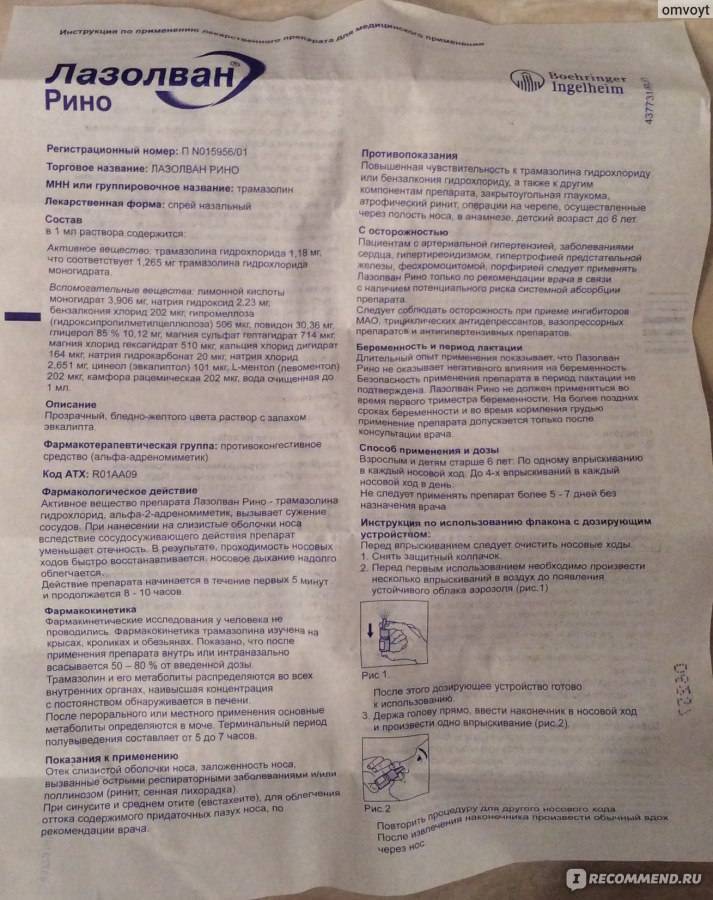 Лазолван рино инструкция по применению: показания, противопоказания, побочное действие