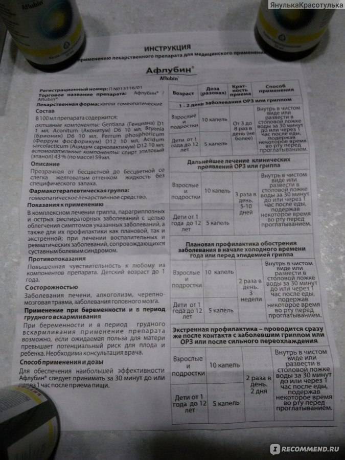 Афлубин капли или таблетки что лучше. «афлубин»: гомеопатия против гриппа и простуды