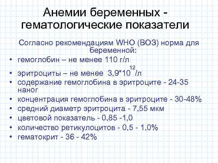 Норма гемоглобина при беременности: допустимые отклонения