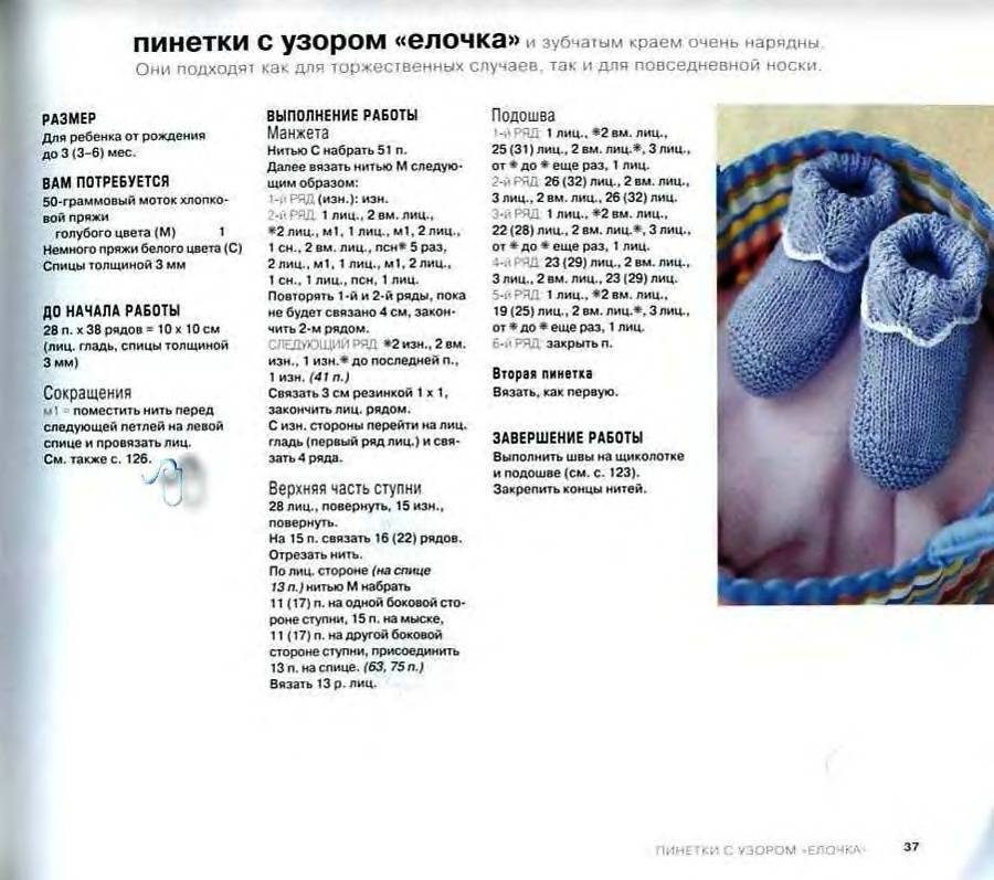 Вязание носочков для новорожденных на двух спицах: схема и пошаговая инструкция для начинающих