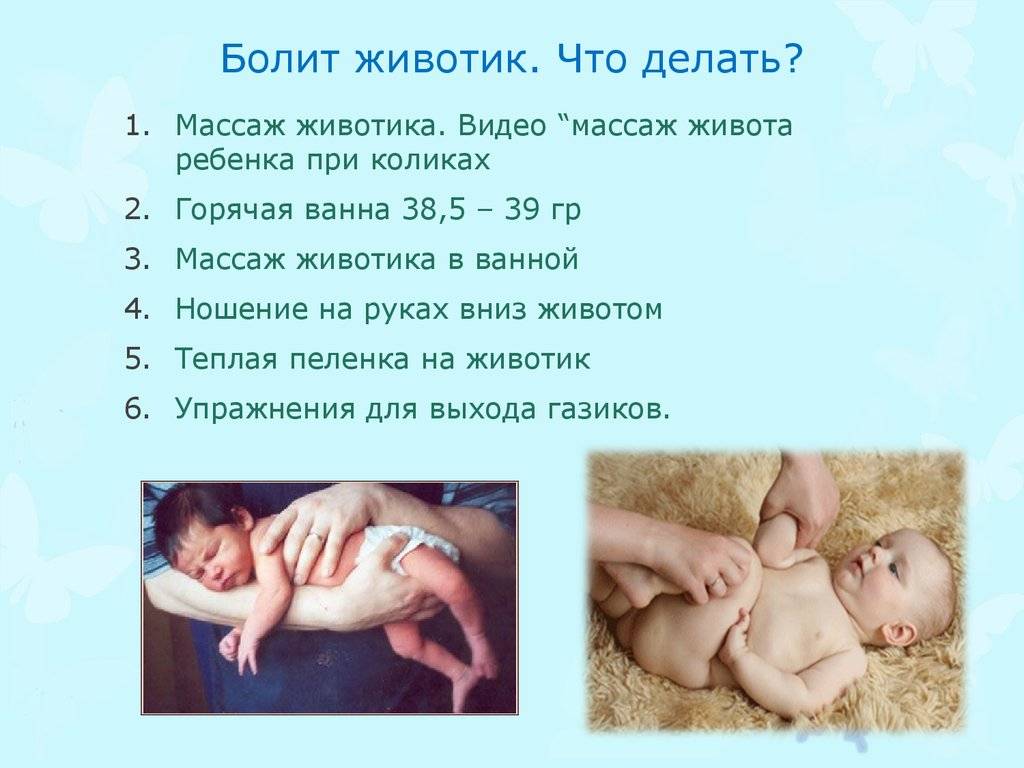Болит живот у новорожденного грудничка - что делать