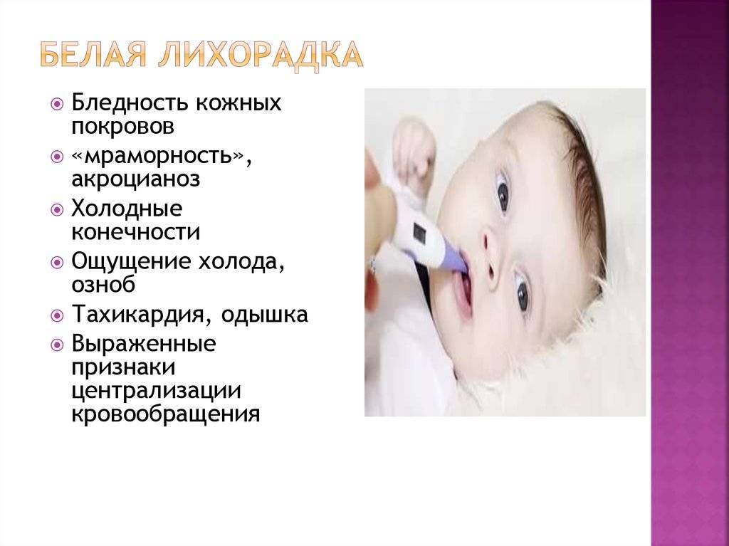 Причины и симптомы белой лихорадки у детей, неотложная помощь и лечение, отличия от красной. действия родителей при лихорадке. продолжение что такое бледная лихорадка