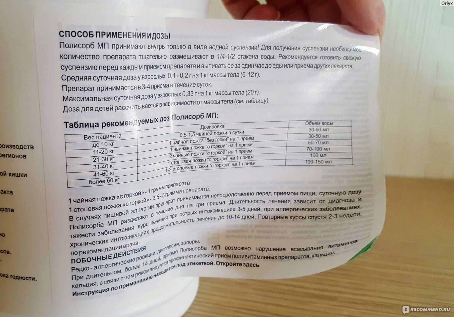 Полисорб для детей: дозировка, показания, применение и побочные эффекты