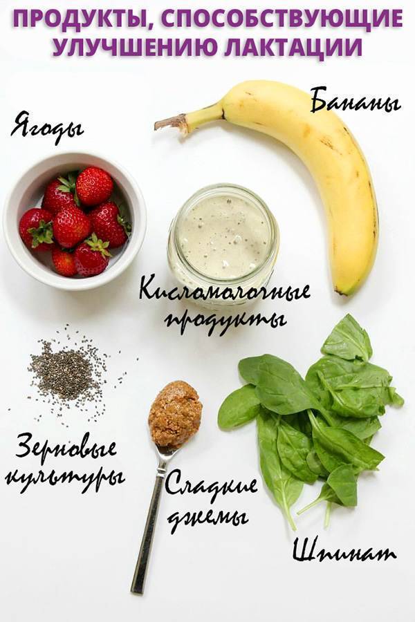 Продукты, повышающие лактацию грудного молока в рационе кормящей матери, а также снижающие его выработку