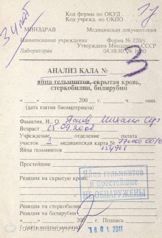 Как сдавать анализ на яйца глист